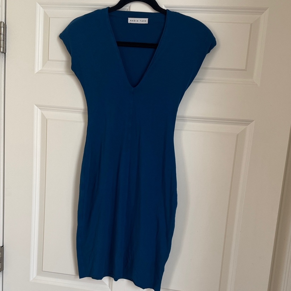 Nadia Tarr Blue V-Neck Dress
